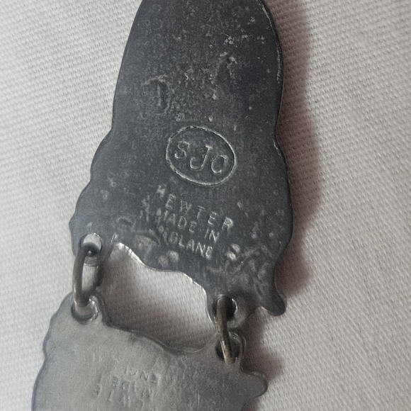 Vintage Pewter Made In England Celtic Design Necklace 80s-90s 17-18" GUC - Picture 3 of 4